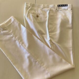 Ralph Ralph Lauren washable ivory flat front slacks